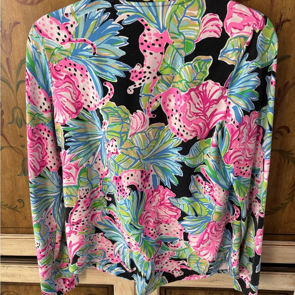 Lilly Pulitzer Pink and Green Floral Popover Jacket - Picture 4 of 4